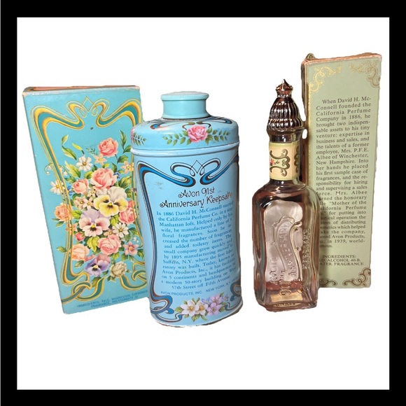 Vintage Avon California Perfume Co. 1976 Perfume Bottle & 1977 Talc Tin EMPTY - Picture 6 of 9